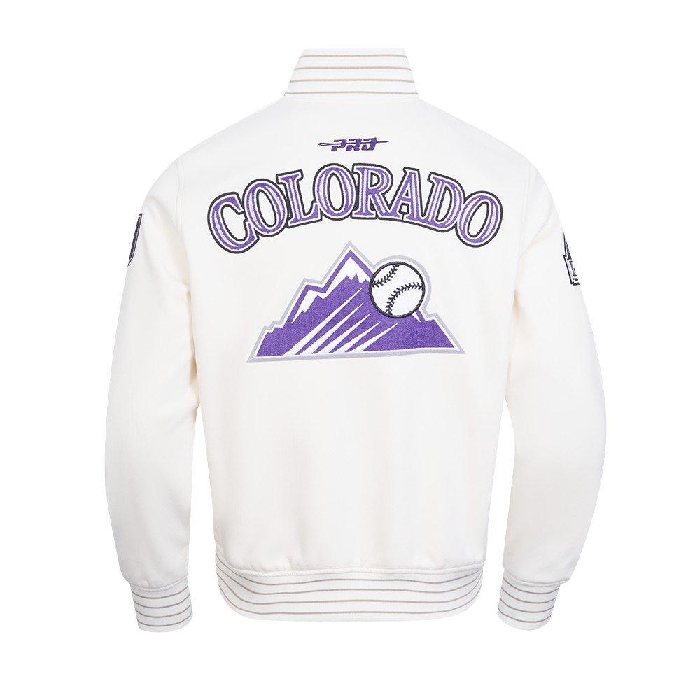 Pro Standard Men's MLB Colorado Rockies Current Logo Pro Game Day Double-Knit Jacket - Eggshell - EGGSHELL
