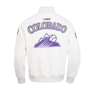 Pro Standard Men's MLB Colorado Rockies Current Logo Pro Game Day Double-Knit Jacket - Eggshell - EGGSHELL