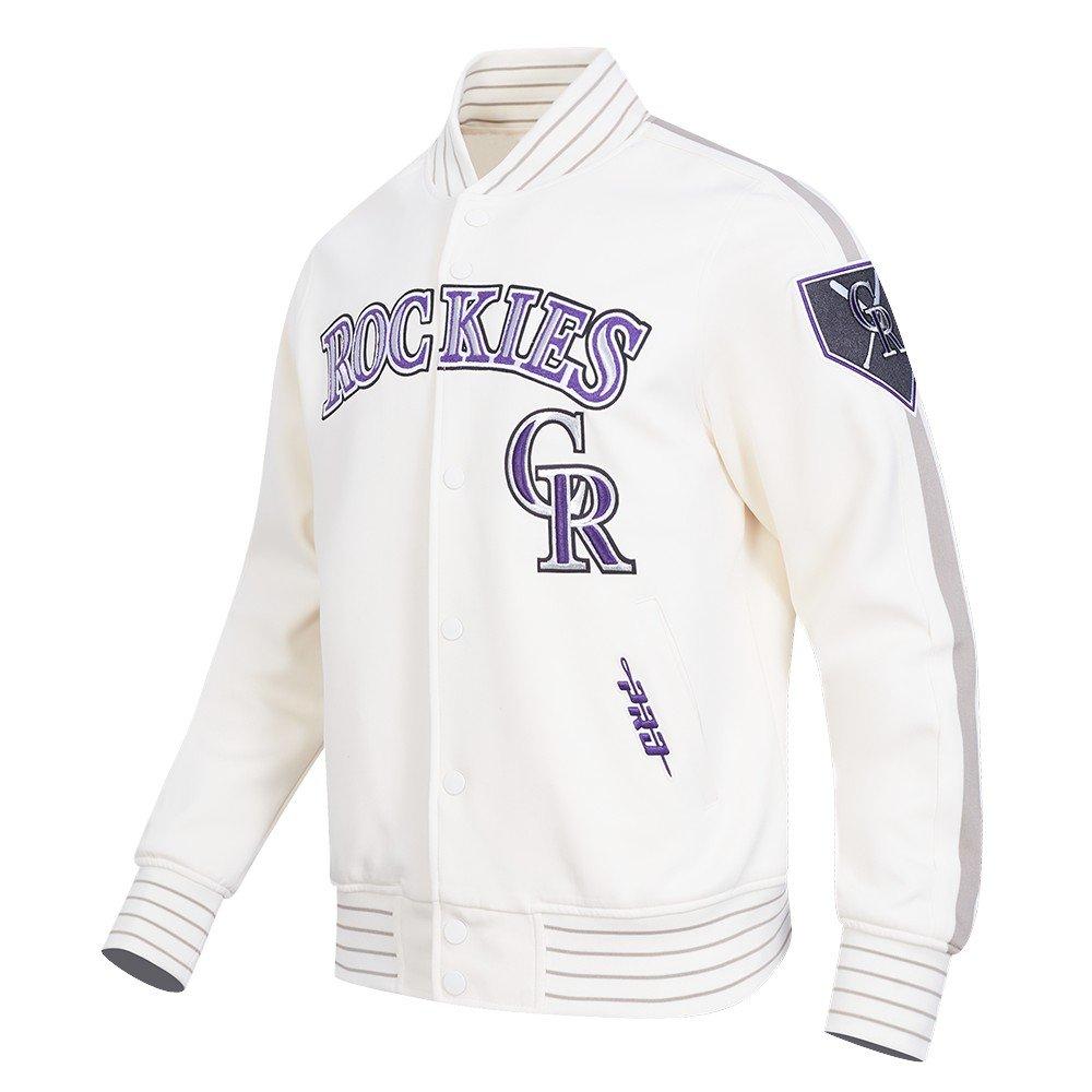 Pro Standard Men's MLB Colorado Rockies Current Logo Pro Game Day Double-Knit Jacket - Eggshell - EGGSHELL