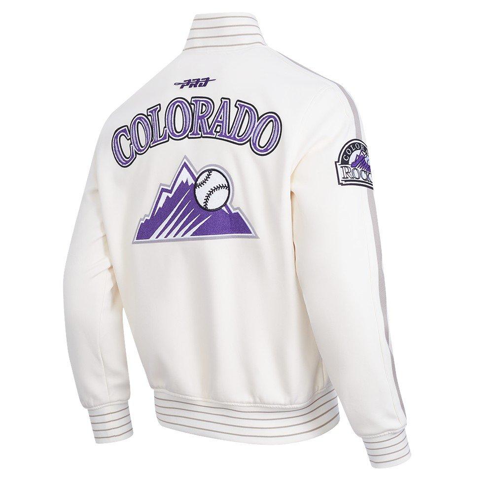 Pro Standard Men's MLB Colorado Rockies Current Logo Pro Game Day Double-Knit Jacket - Eggshell - EGGSHELL