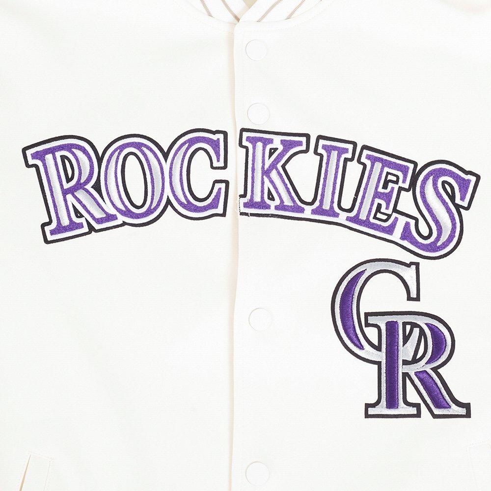 Pro Standard Men's MLB Colorado Rockies Current Logo Pro Game Day Double-Knit Jacket - Eggshell - EGGSHELL