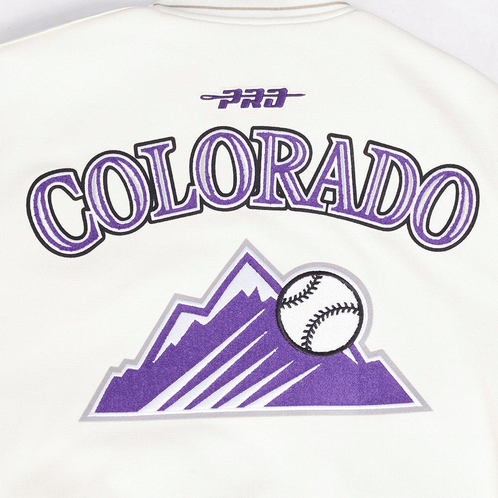Pro Standard Men's MLB Colorado Rockies Current Logo Pro Game Day Double-Knit Jacket - Eggshell - EGGSHELL