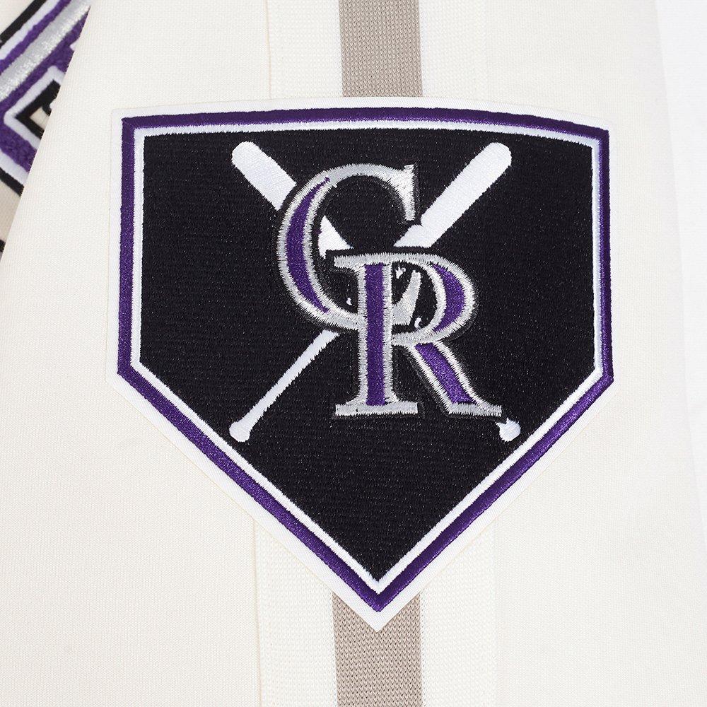 Pro Standard Men's MLB Colorado Rockies Current Logo Pro Game Day Double-Knit Jacket - Eggshell - EGGSHELL