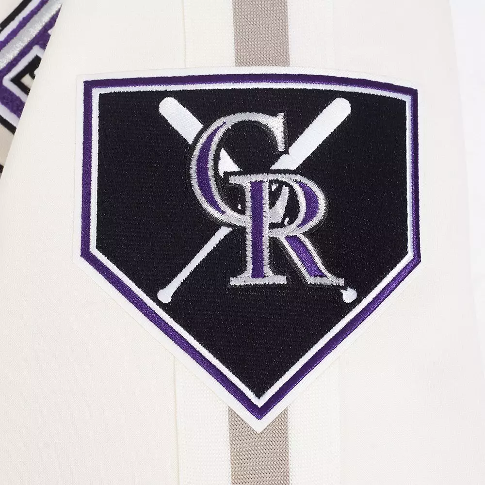 Pro Standard Men's MLB Colorado Rockies Current Logo Pro Game Day Double-Knit Jacket - Eggshell - EGGSHELL