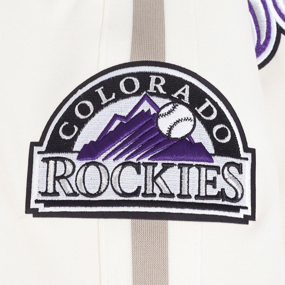 Pro Standard Men's MLB Colorado Rockies Current Logo Pro Game Day Double-Knit Jacket - Eggshell - EGGSHELL