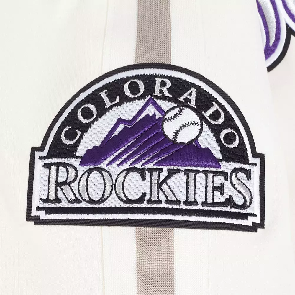 Pro Standard Men's MLB Colorado Rockies Current Logo Pro Game Day Double-Knit Jacket - Eggshell - EGGSHELL