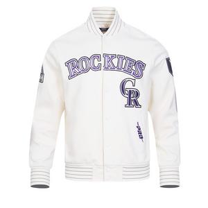 Pro Standard Men's MLB Colorado Rockies Current Logo Pro Game Day Double-Knit Jacket - Eggshell - EGGSHELL