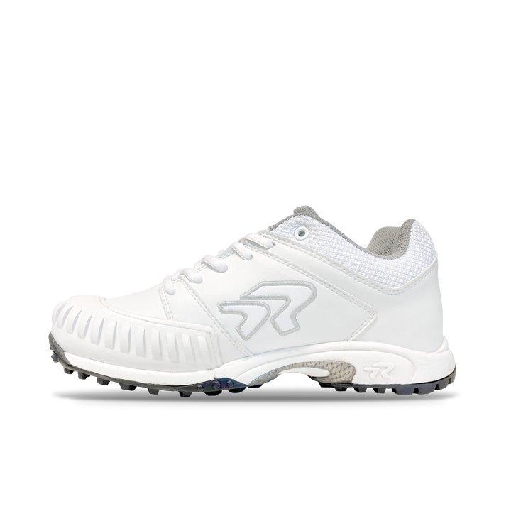 RIP-IT Ringor Flite Turf with Pitching Toe "White" Women's Softball Cleat - WHITE/SILVER Thumbnail View 2