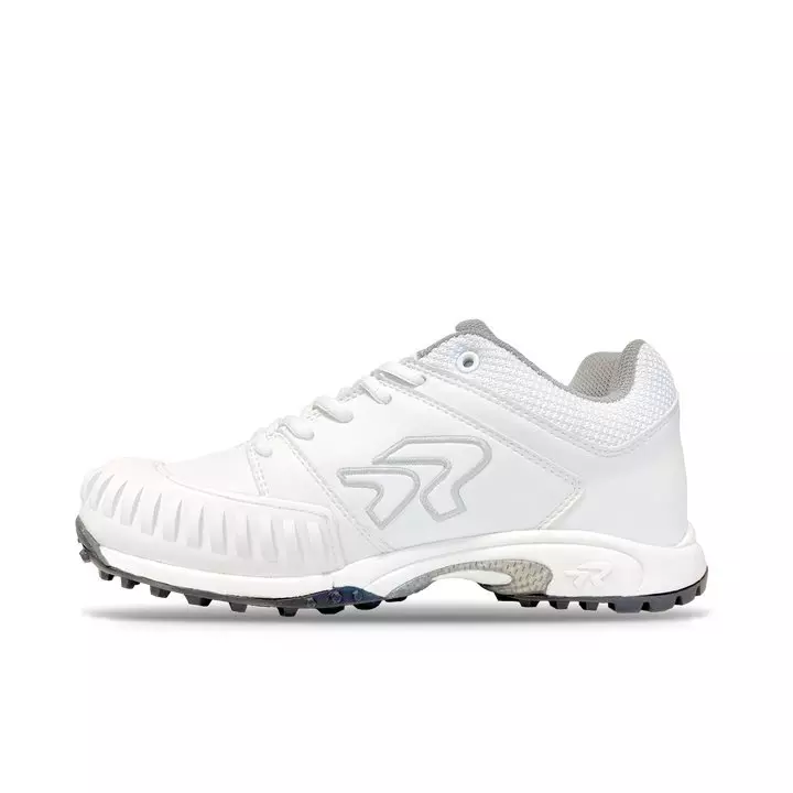 RIP-IT Ringor Flite Turf with Pitching Toe "White" Women's Softball Cleat - WHITE/SILVER