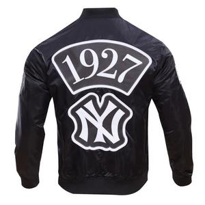 Pro Standard Men's MLB New York Yankees Murderers Row Big Logo Satin Jacket - Black - BLACK