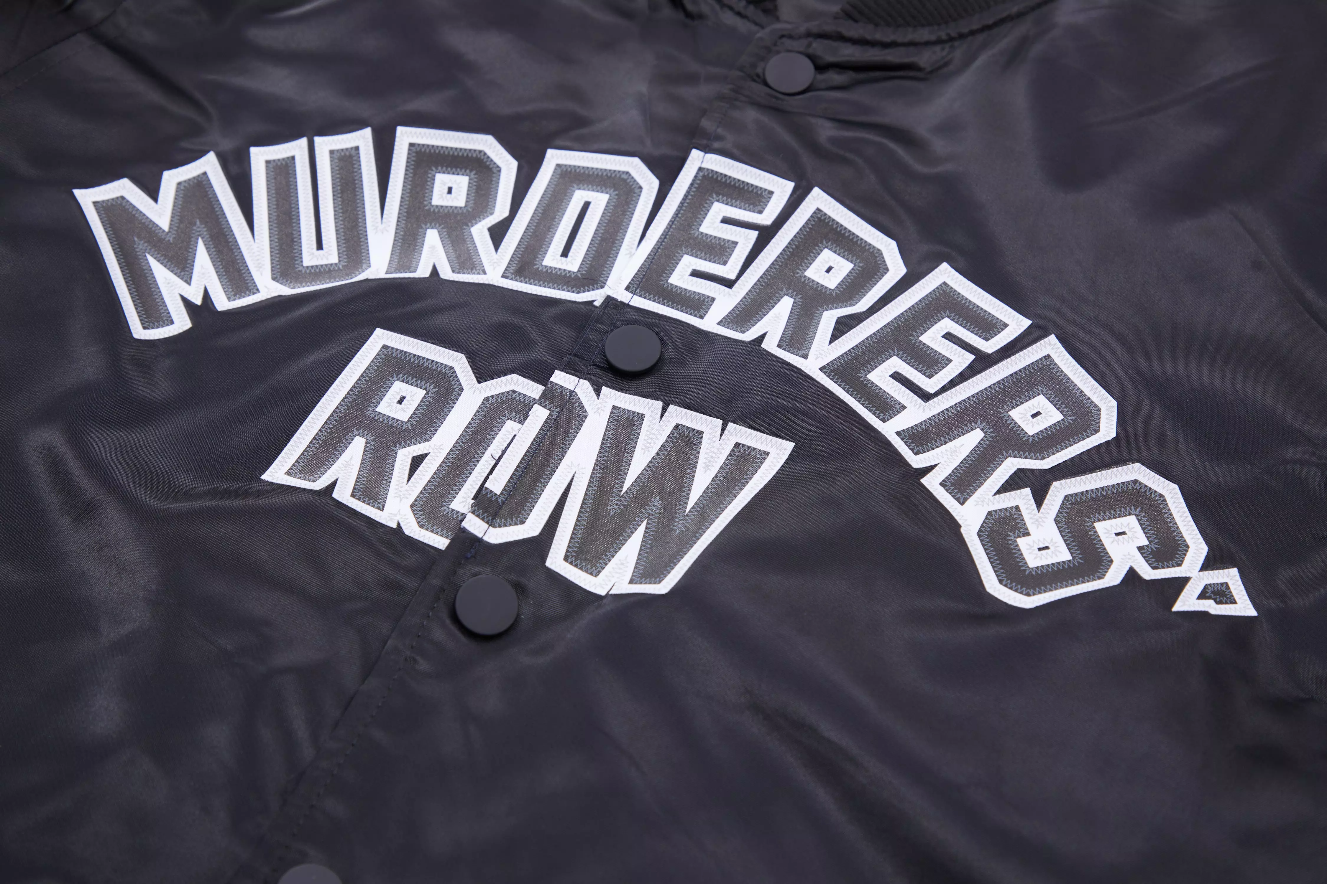 Pro Standard Men's MLB New York Yankees Murderers Row Big Logo Satin Jacket - Black - BLACK