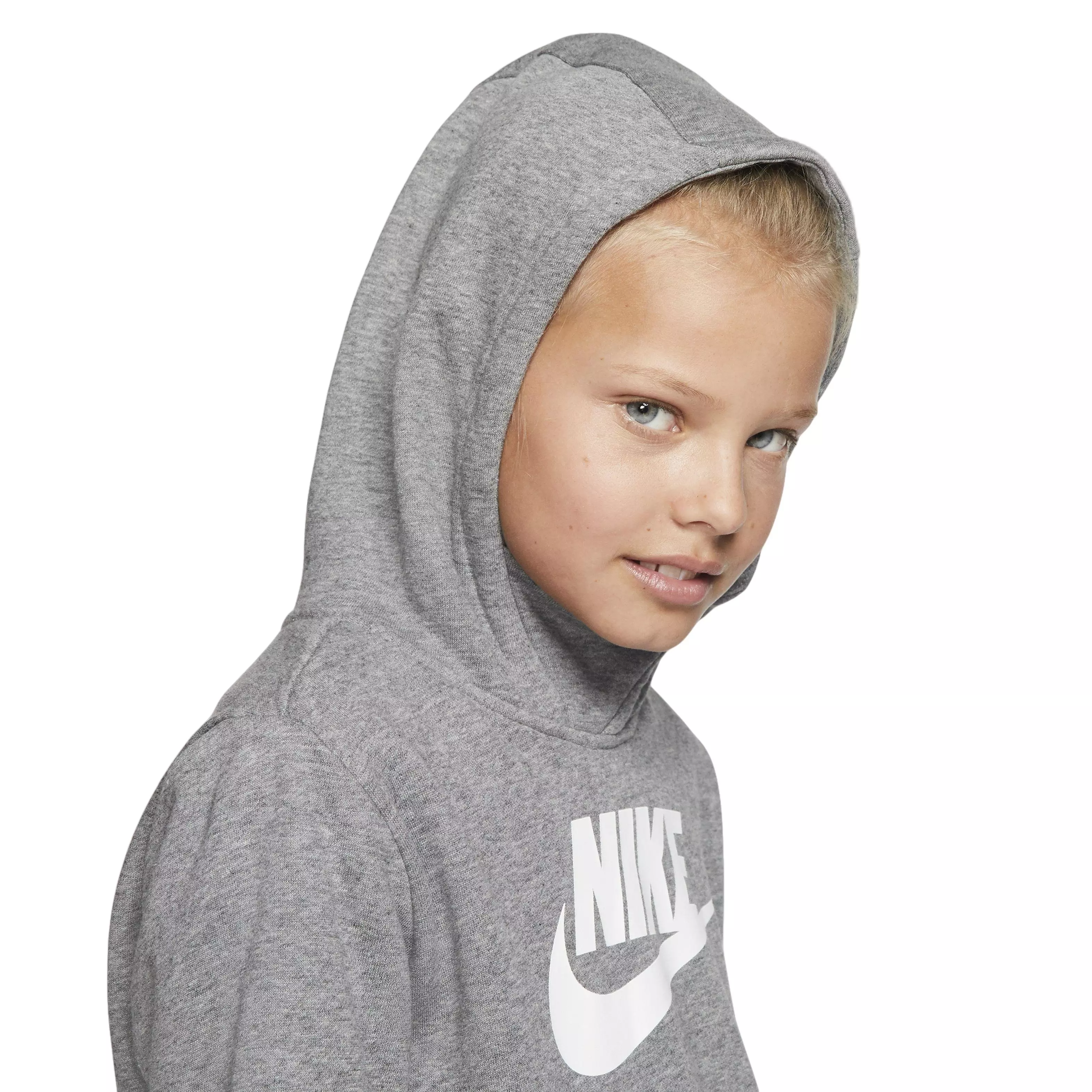 Nike Big Girls' Sportswear PE Pullover Hoodie - GREY