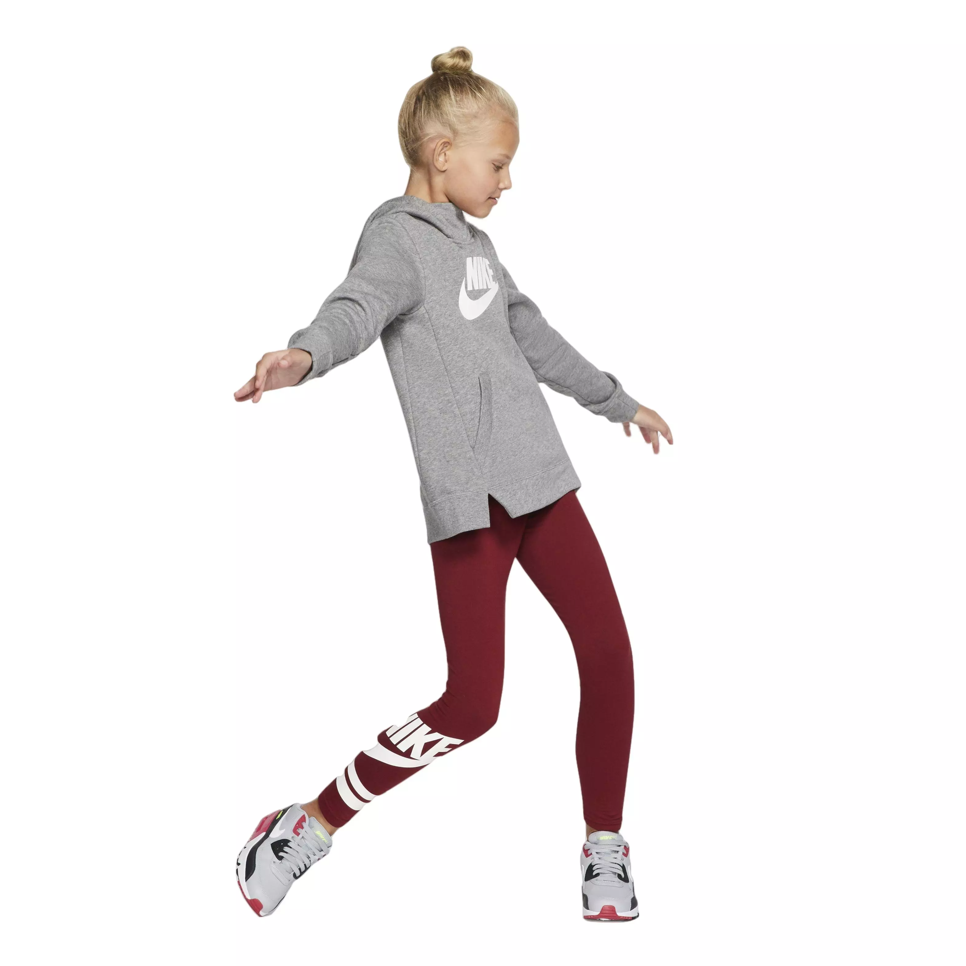 Nike Big Girls' Sportswear PE Pullover Hoodie - GREY