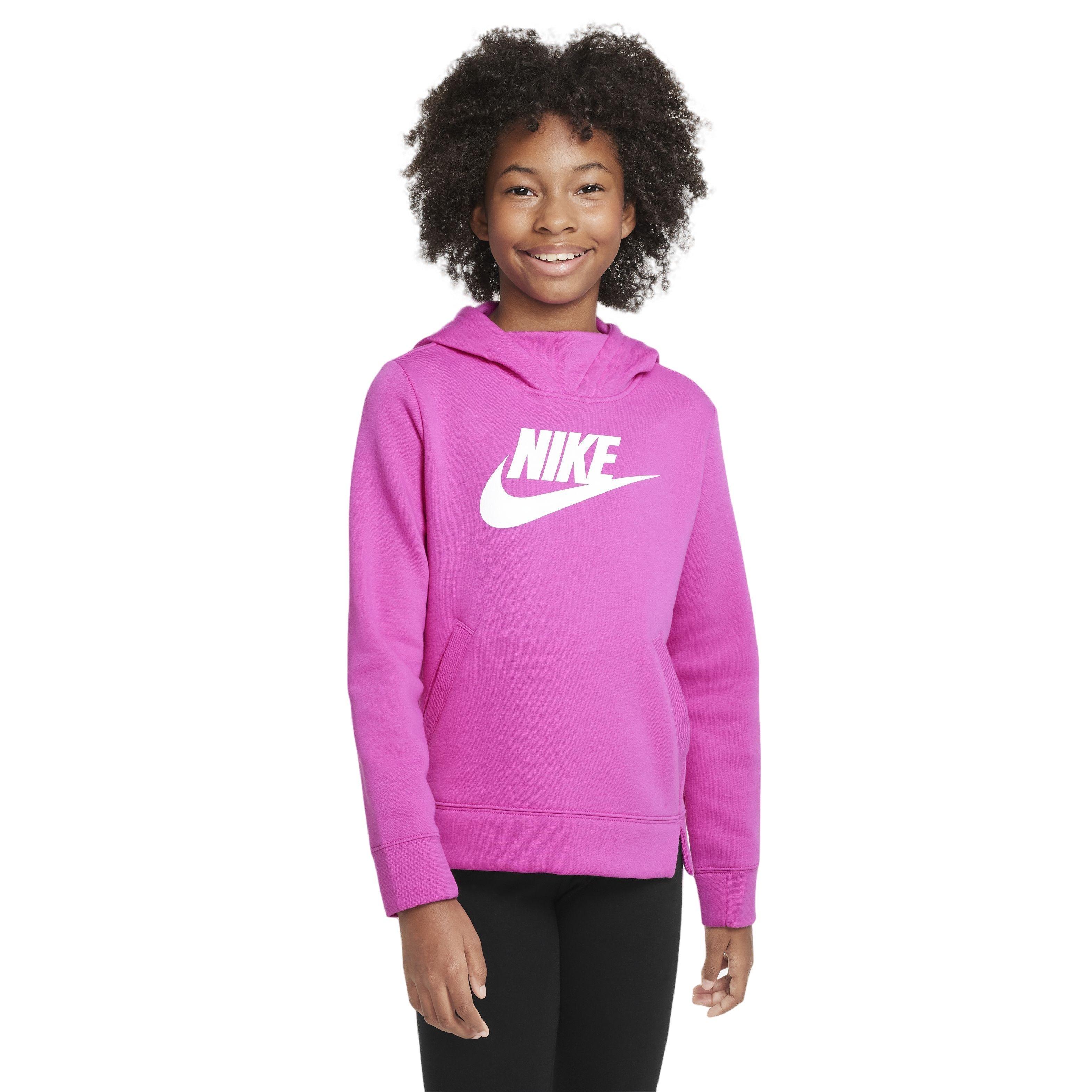 Nike Big Girls' Sportswear PE Pullover Hoodie - FUCHSIA Thumbnail View 1