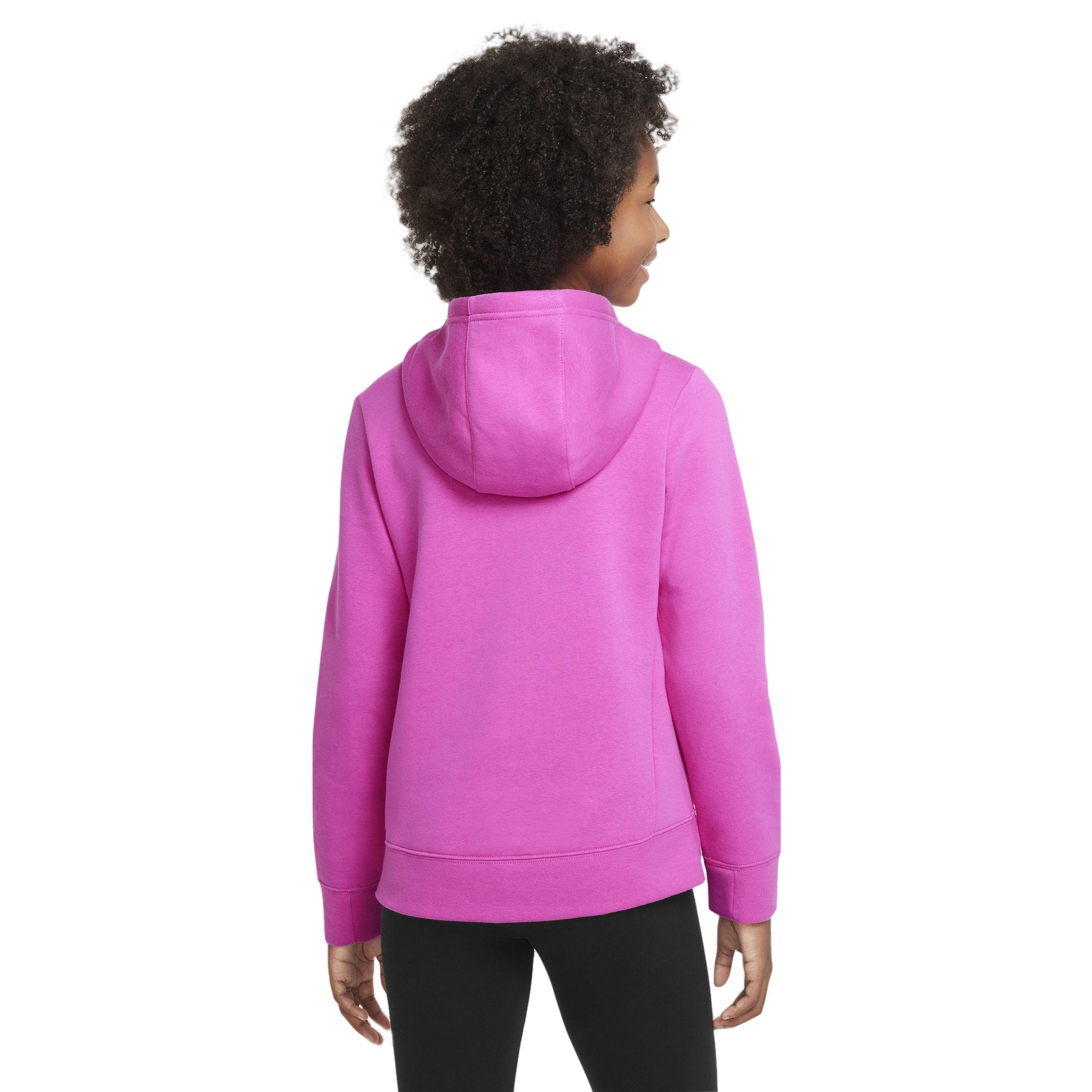 Nike Big Girls' Sportswear PE Pullover Hoodie - FUCHSIA Thumbnail View 2