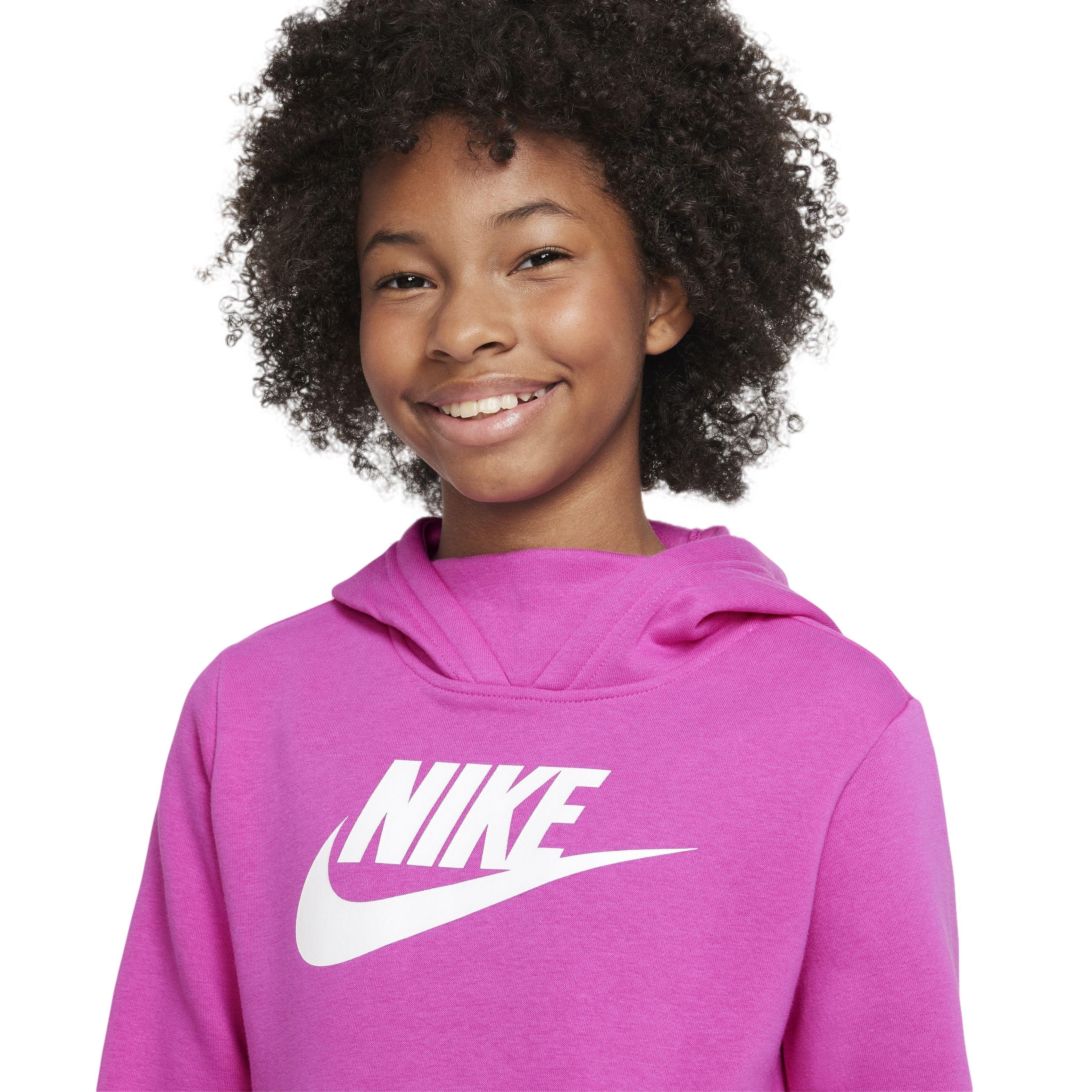 Nike Big Girls' Sportswear PE Pullover Hoodie - FUCHSIA Thumbnail View 3