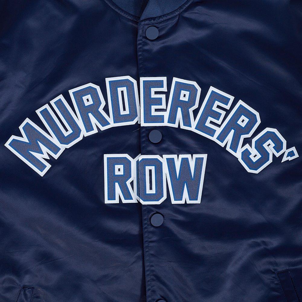 Pro Standard Men's MLB New York Yankees Murderers Row Big Logo Satin Jacket - Navy - NAVY