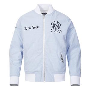 Pro Standard Men's MLB New York Yankees Country Club Seersucker Jacket - Seersucker Blue - SEERSUCKER BLUE