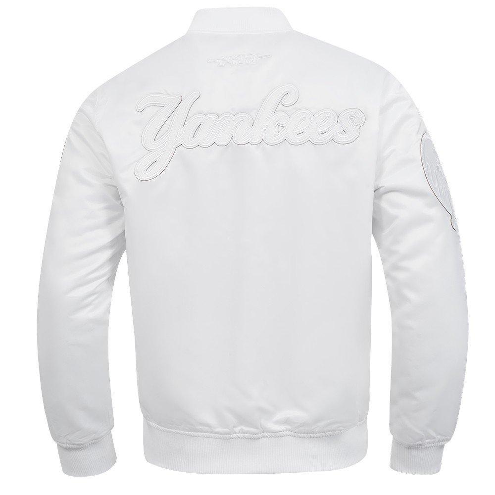 Pro Standard Men's MLB New York Yankees White Out Satin Jacket - WHITE