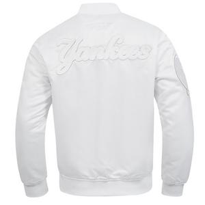 Pro Standard Men's MLB New York Yankees White Out Satin Jacket - WHITE