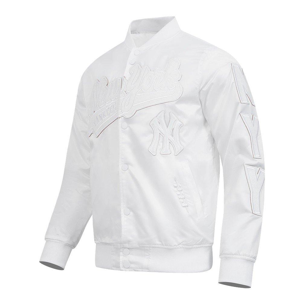 Pro Standard Men's MLB New York Yankees White Out Satin Jacket - WHITE