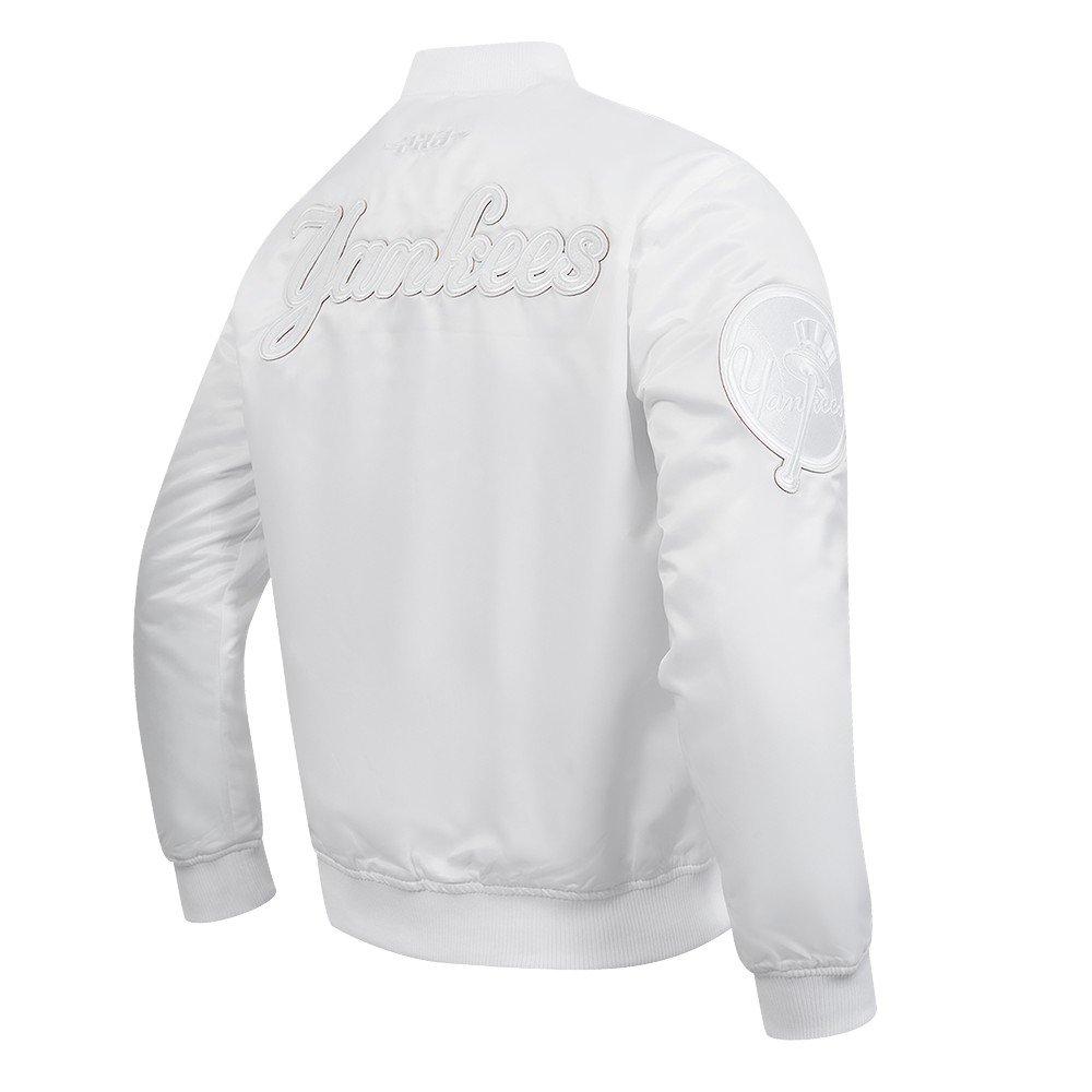 Pro Standard Men's MLB New York Yankees White Out Satin Jacket - WHITE