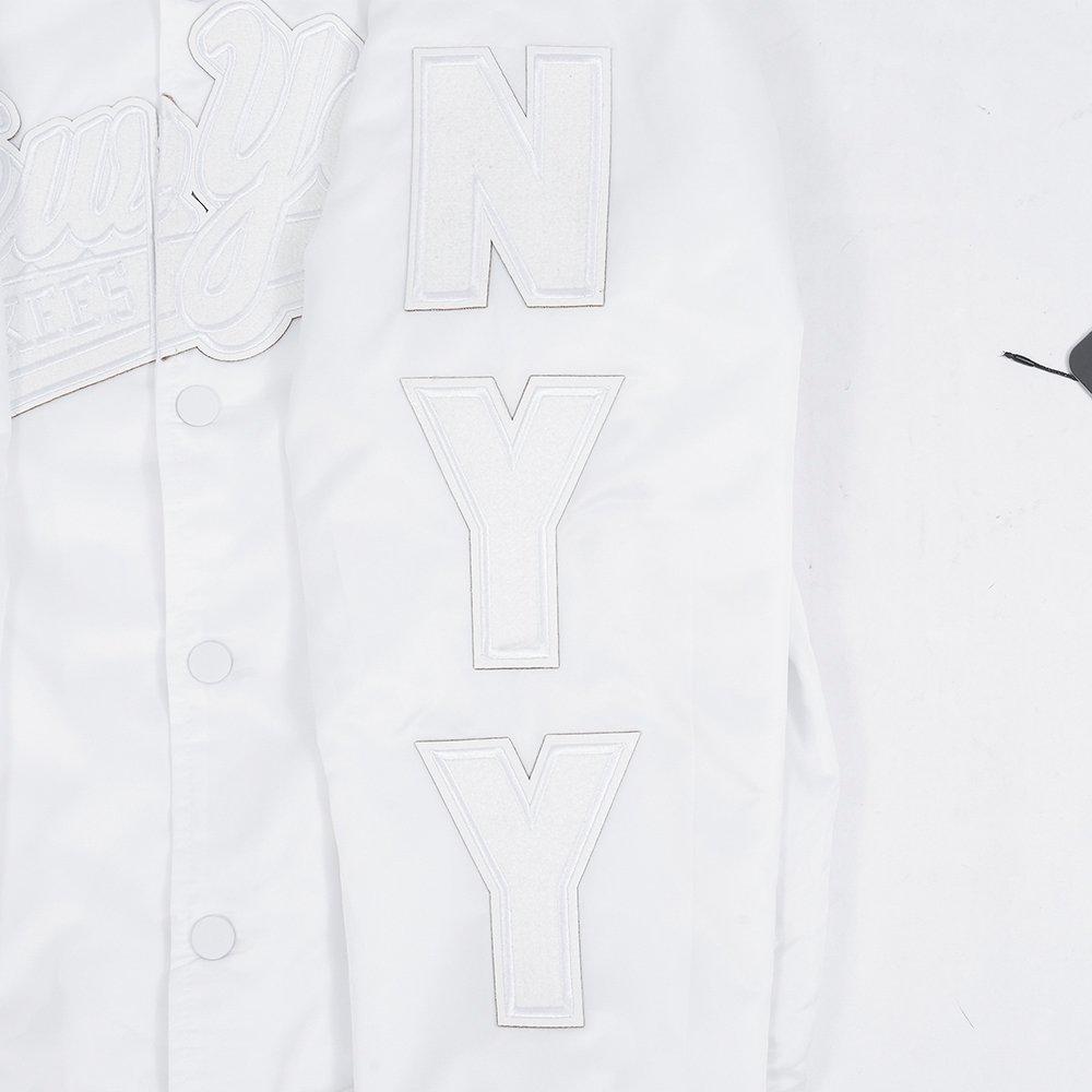 Pro Standard Men's MLB New York Yankees White Out Satin Jacket - WHITE