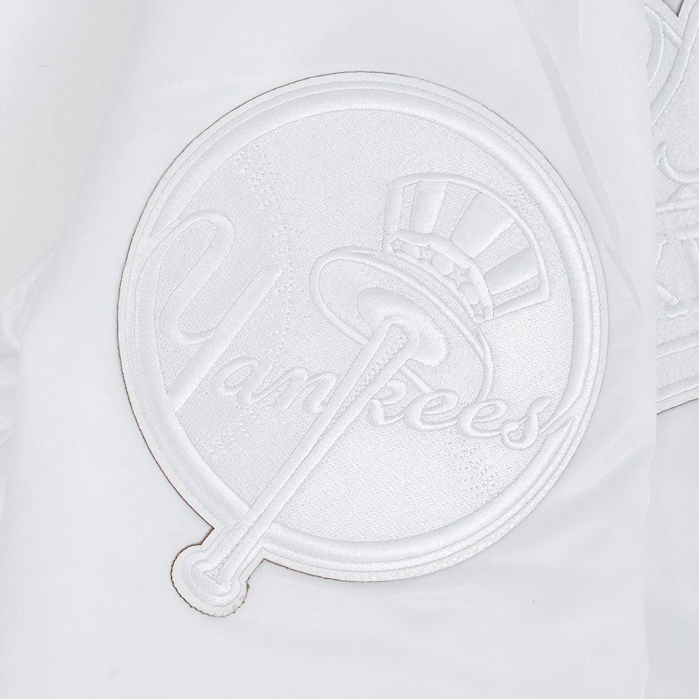 Pro Standard Men's MLB New York Yankees White Out Satin Jacket - WHITE