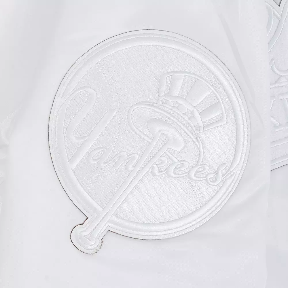 Pro Standard Men's MLB New York Yankees White Out Satin Jacket - WHITE