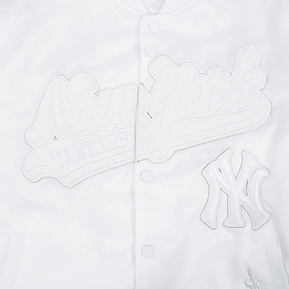 Pro Standard Men's MLB New York Yankees White Out Satin Jacket - WHITE
