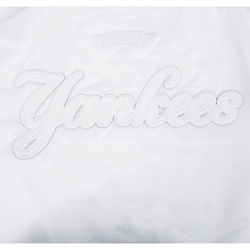 Pro Standard Men's MLB New York Yankees White Out Satin Jacket - WHITE
