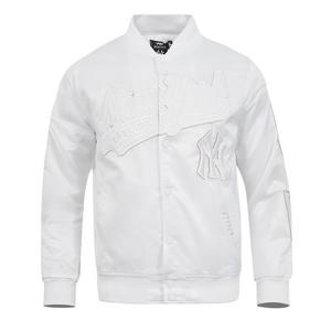Pro Standard Men's MLB New York Yankees White Out Satin Jacket - WHITE