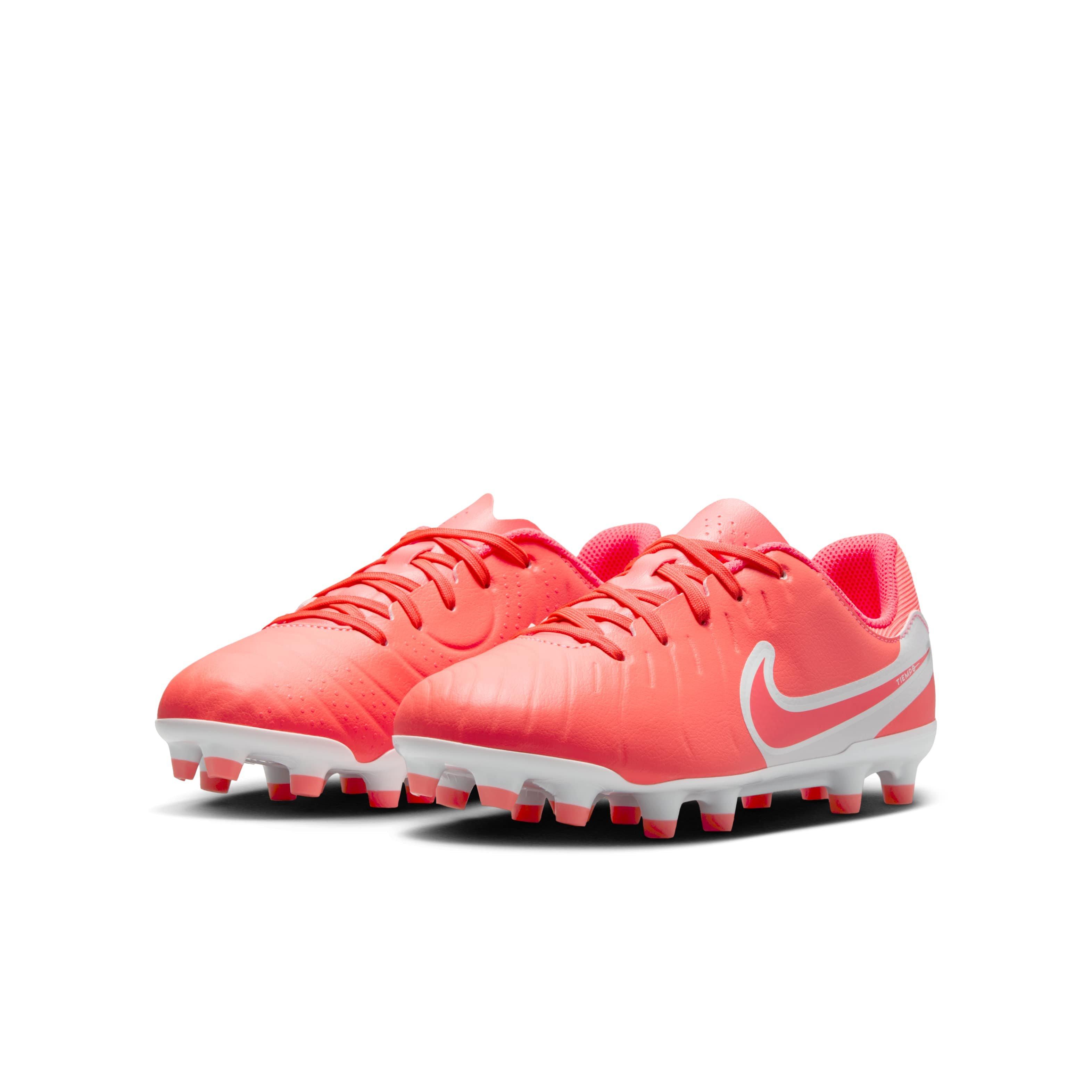 Nike Jr. Tiempo Legend 10 Academy MG  Grade School Kids' "Hot Lava/White" Soccer Cleat