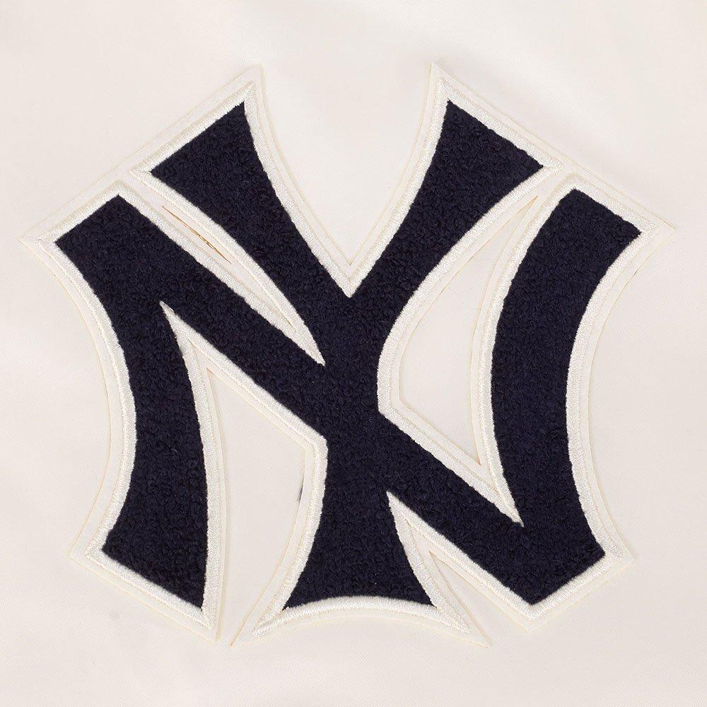 Pro Standard Men's MLB New York Yankees Best Of Rib Satin Jacket - Eggshell/Navy - EGGSHELL/NAVY