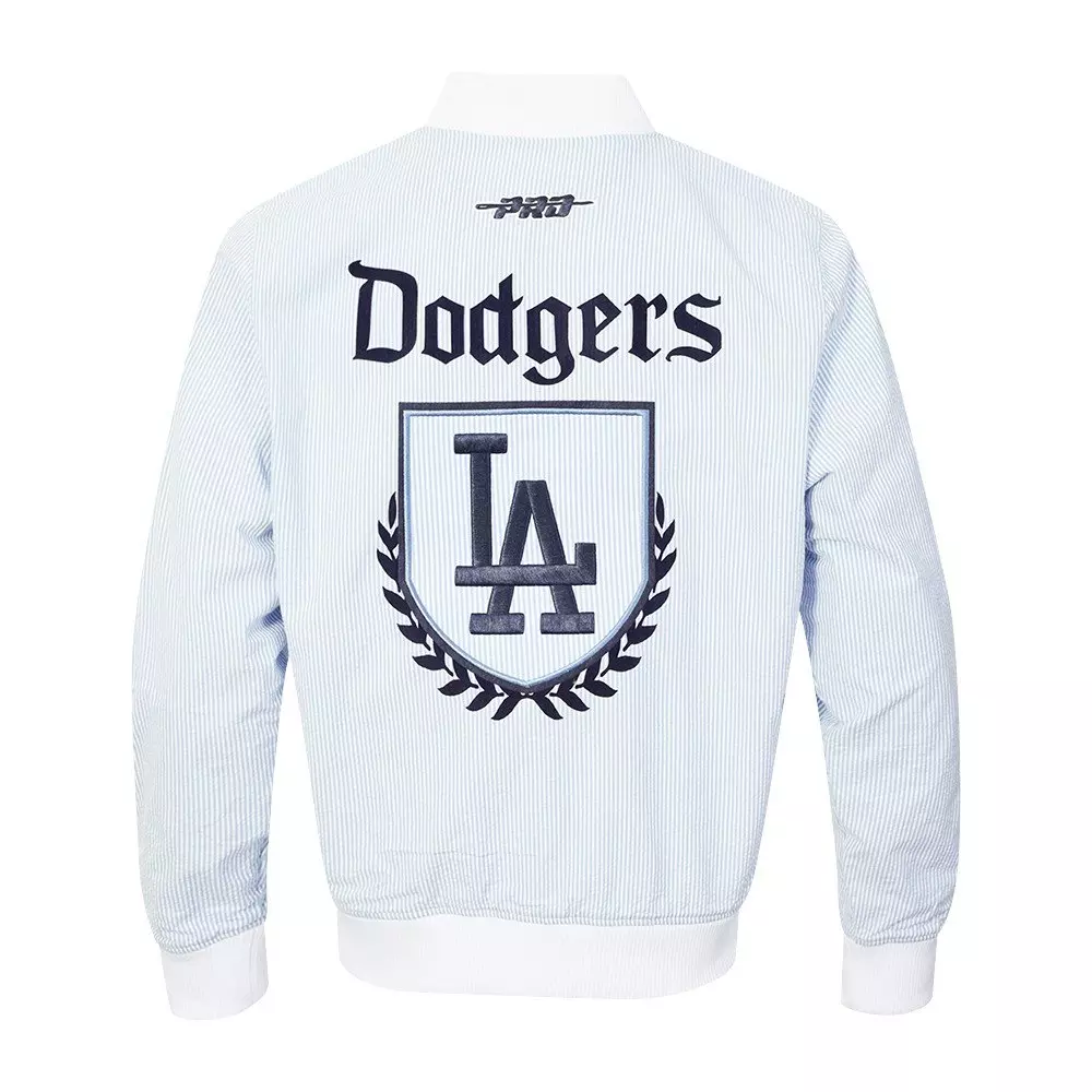 Pro Standard Men's MLB Los Angeles Dodgers Country Club Seersucker Jacket - Seersucker Blue - SEERSUCKER BLUE
