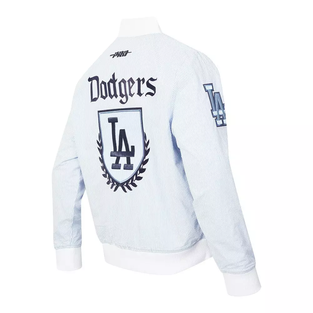 Pro Standard Men's MLB Los Angeles Dodgers Country Club Seersucker Jacket - Seersucker Blue - SEERSUCKER BLUE