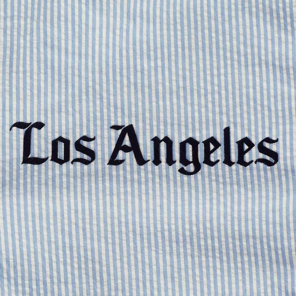 Pro Standard Men's MLB Los Angeles Dodgers Country Club Seersucker Jacket - Seersucker Blue - SEERSUCKER BLUE