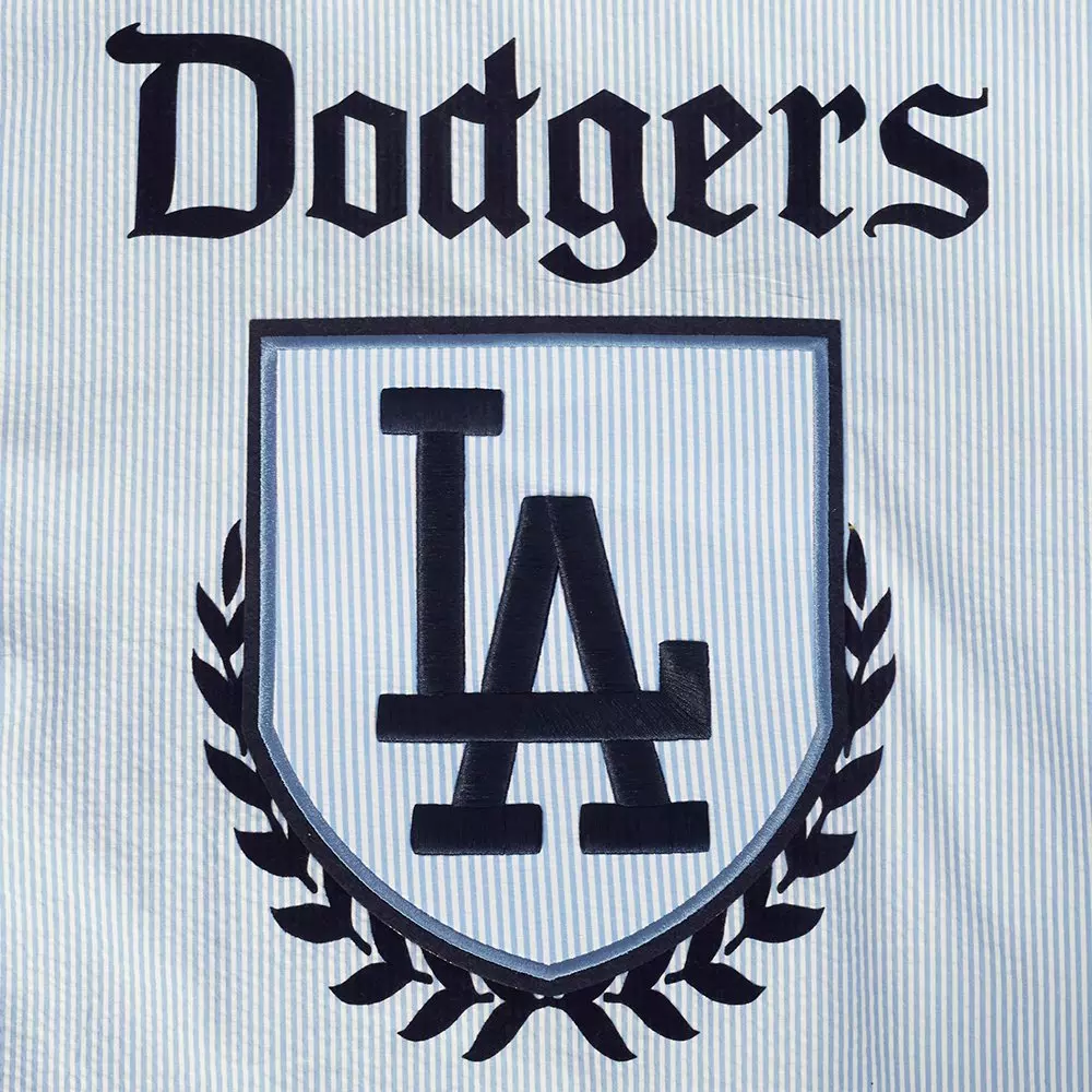 Pro Standard Men's MLB Los Angeles Dodgers Country Club Seersucker Jacket - Seersucker Blue - SEERSUCKER BLUE