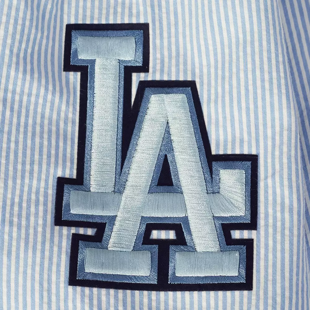 Pro Standard Men's MLB Los Angeles Dodgers Country Club Seersucker Jacket - Seersucker Blue - SEERSUCKER BLUE