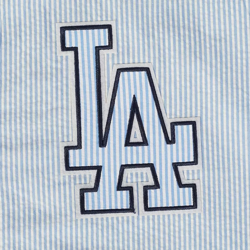 Pro Standard Men's MLB Los Angeles Dodgers Country Club Seersucker Jacket - Seersucker Blue - SEERSUCKER BLUE