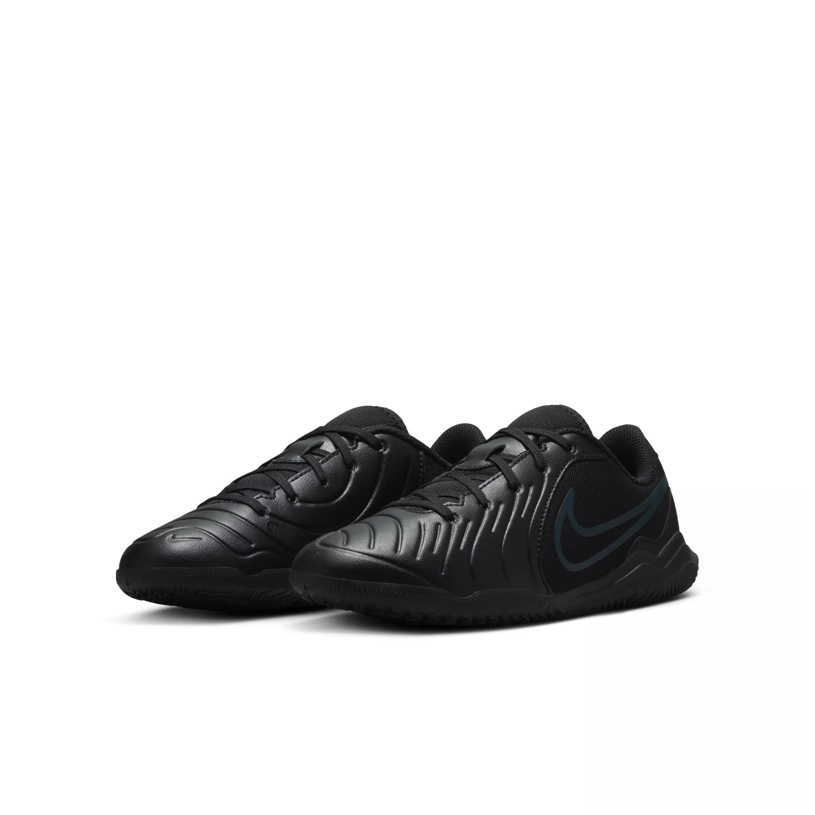 Nike Jr. Tiempo Legend 10 Club IC "Black/Deep Jungle/Black" Grade School Kids' Soccer Shoe - BLACK/JUNGLE/BLACK