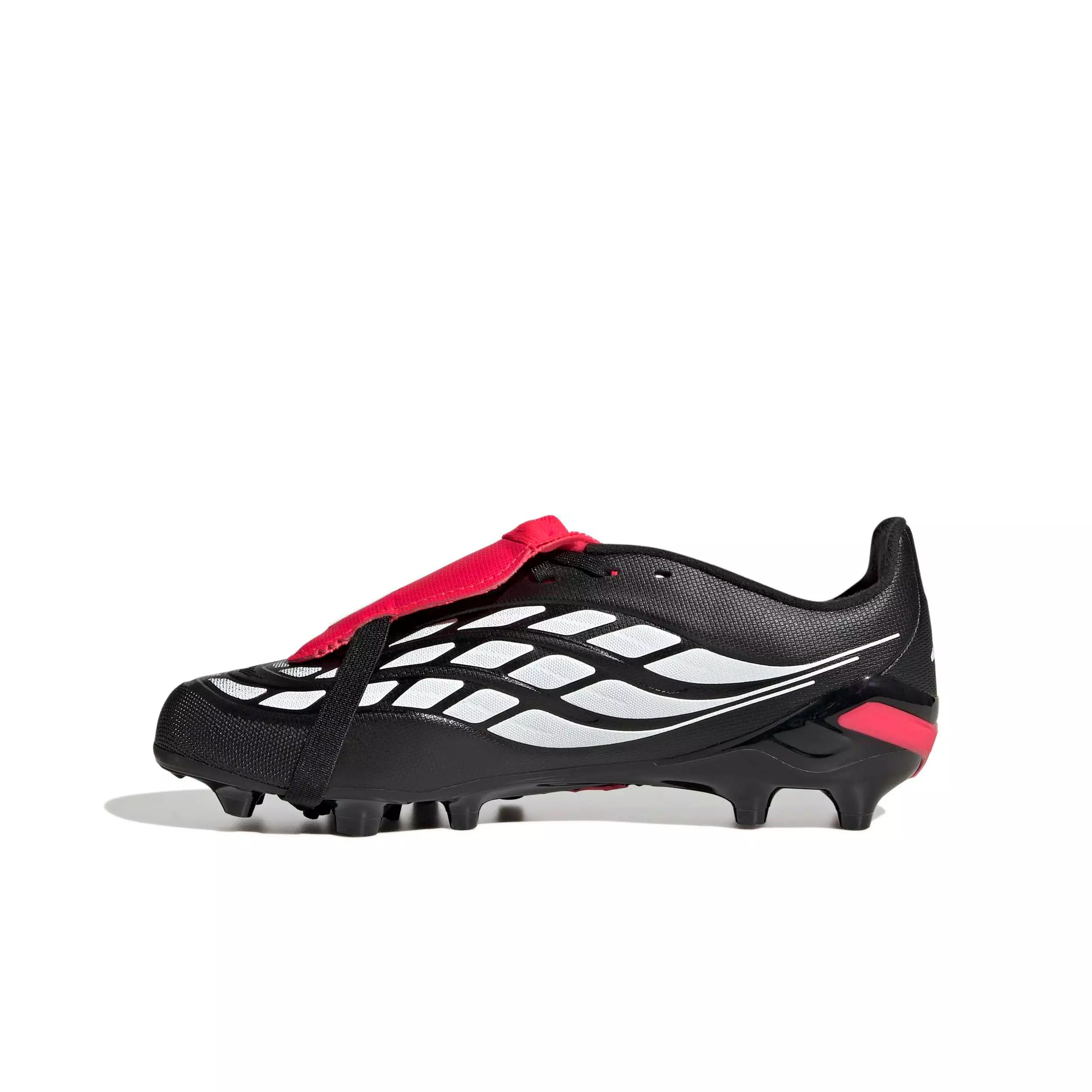 adidas Predator League Fold-Over Tongue AG "Core Black/White/Lucid Red" Preschool Kids' Soccer Cleat - BLACK/WHITE/RED