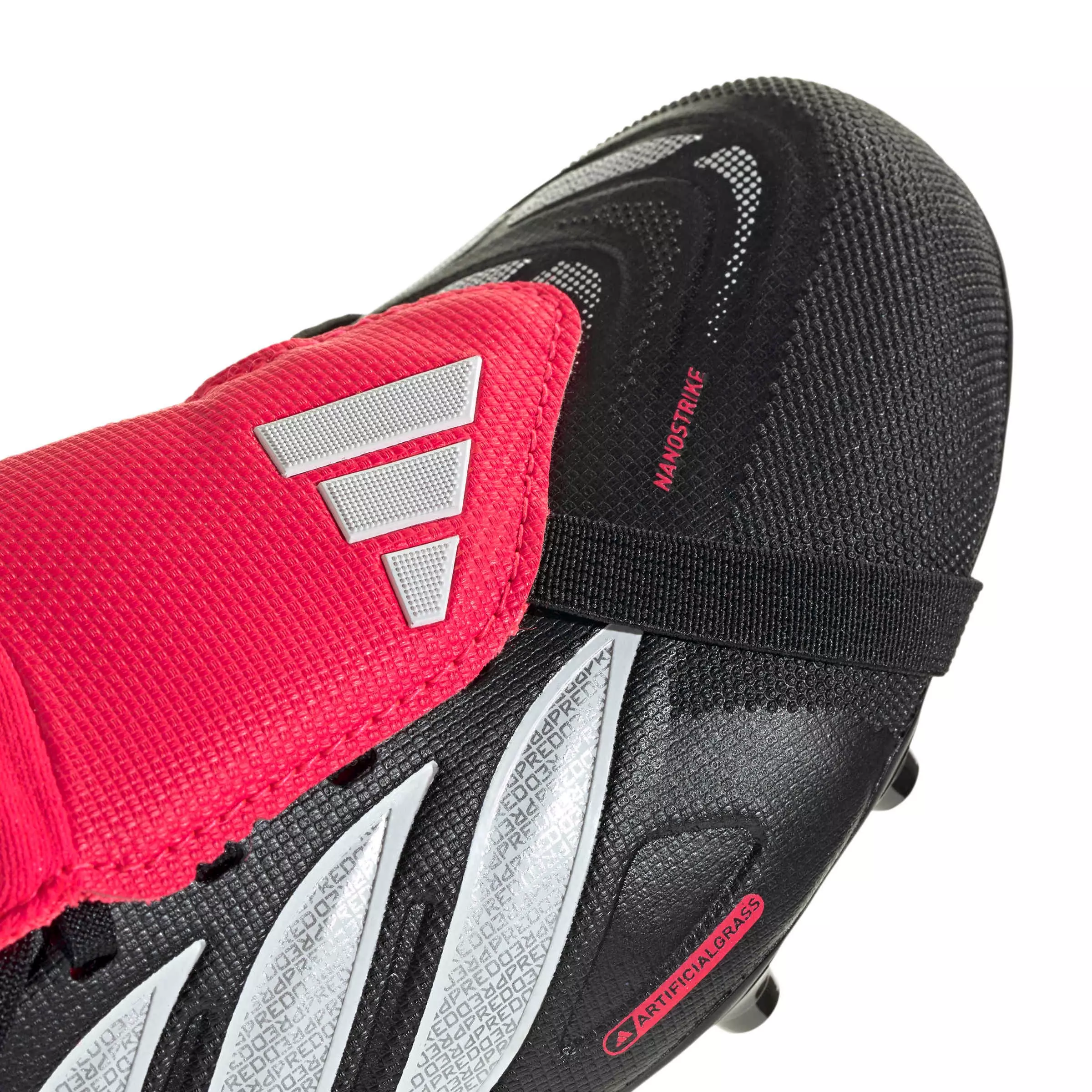 adidas Predator League Fold-Over Tongue AG "Core Black/White/Lucid Red" Preschool Kids' Soccer Cleat - BLACK/WHITE/RED
