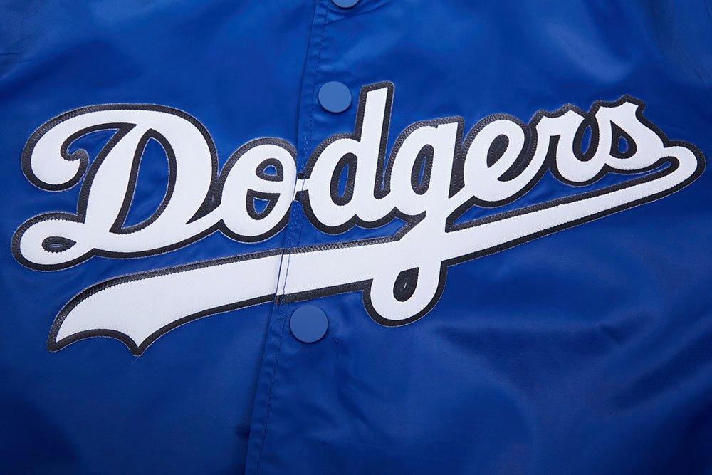 Pro Standard Men's MLB Los Angeles Dodgers Big Logo Satin Jacket - Blue - BLUE