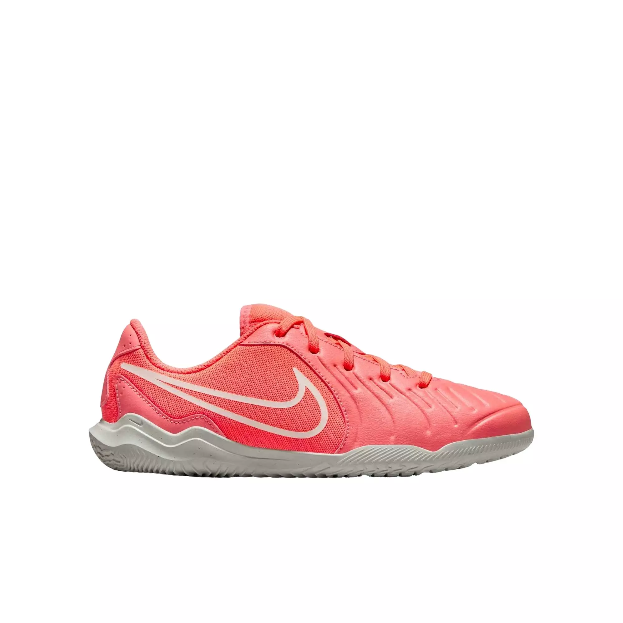 Nike Jr. Tiempo Legend 10 Club IC "Hot Lava/White" Grade School Kids' Soccer Shoe - LAVA/WHITE
