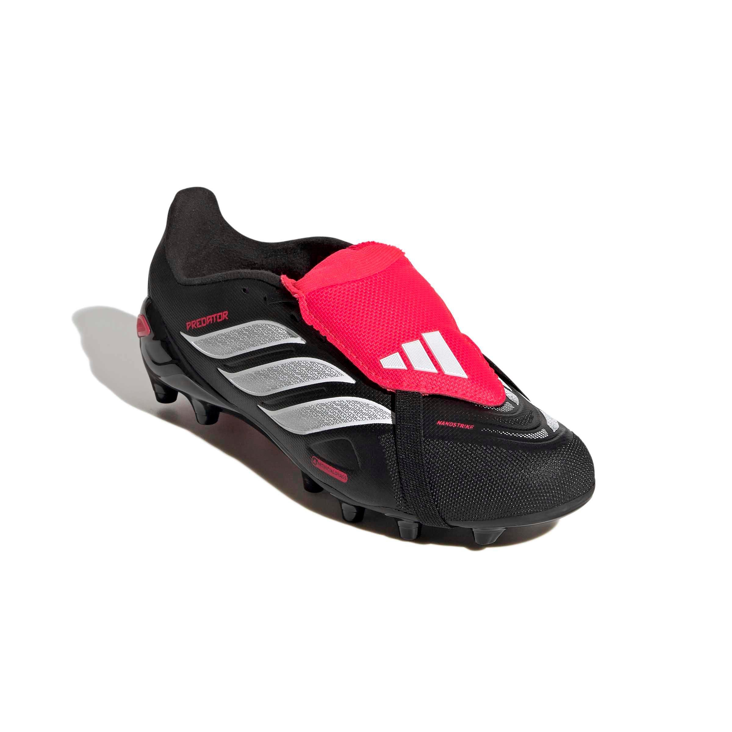 adidas Predator League FO Tongue AG "Core Black/White/Lucid Red" Grade School Kids' Soccer Cleat - BLACK/WHITE/RED Thumbnail View 3