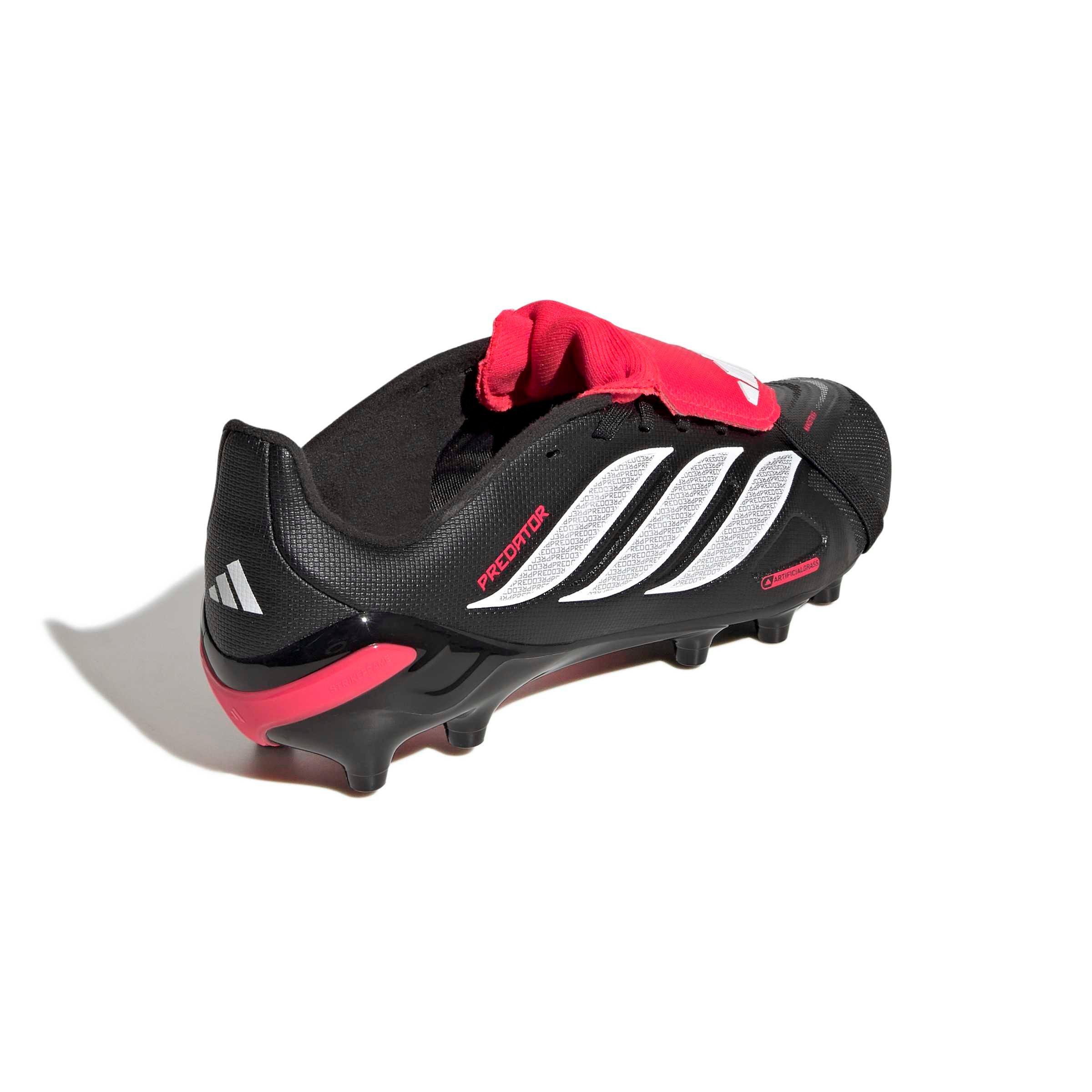 adidas Predator League FO Tongue AG "Core Black/White/Lucid Red" Grade School Kids' Soccer Cleat - BLACK/WHITE/RED Thumbnail View 4
