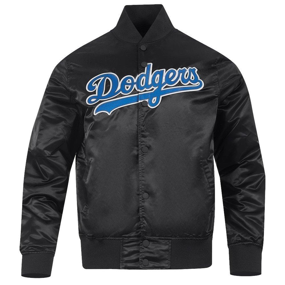 Pro Standard Men's MLB Los Angeles Dodgers Big Logo World Series Satin Jacket - Black - BLACK