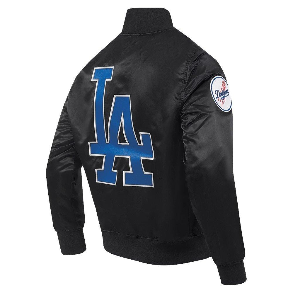 Pro Standard Men's MLB Los Angeles Dodgers Big Logo World Series Satin Jacket - Black - BLACK