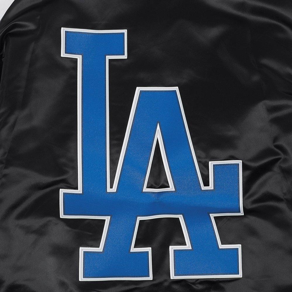 Pro Standard Men's MLB Los Angeles Dodgers Big Logo World Series Satin Jacket - Black - BLACK